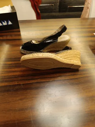 Sandalias de cuña negras mujer talla 38