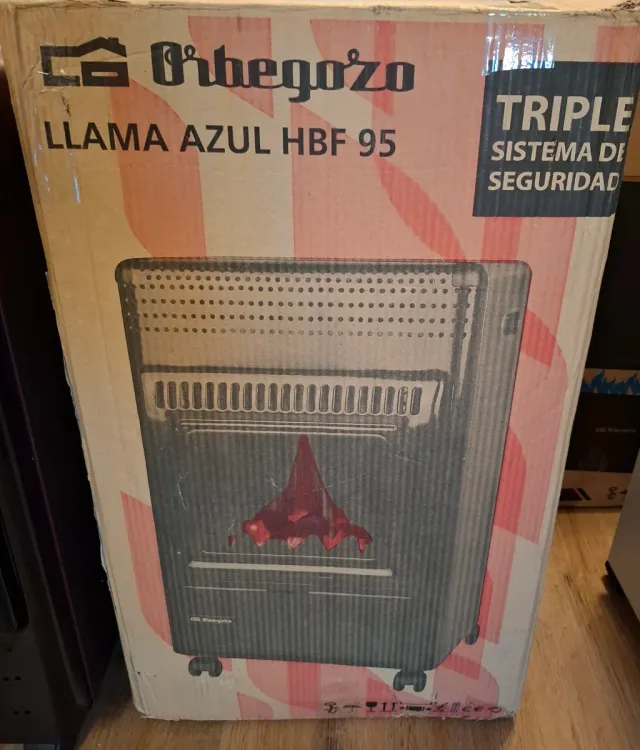 Estufa Orbegozo Llama Azul HBF 95 Nueva