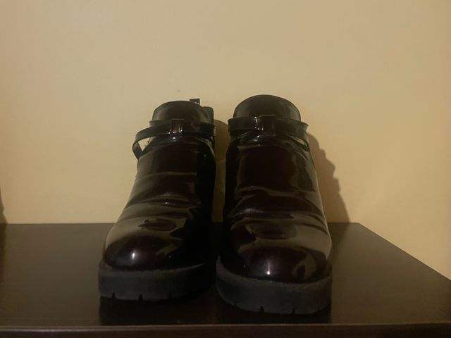 Botas de charol mujer negras/moradas