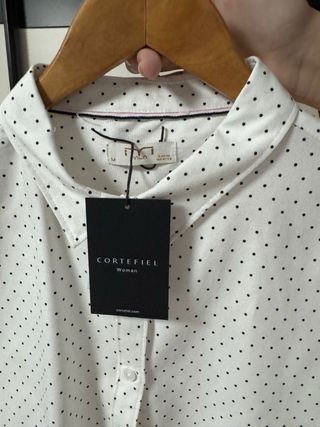 Camisa Cortefiel lunares blanca talla M mujer