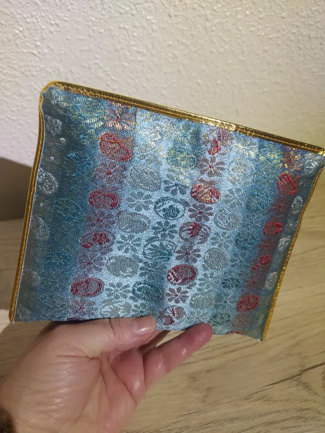 Zapatillas de piel azul y multicolor talla 38