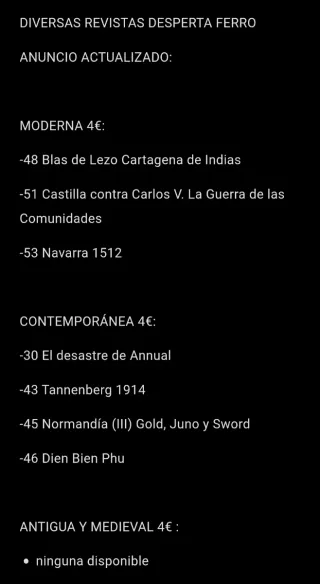 Diversas revistas desperta ferro Leer Descripción