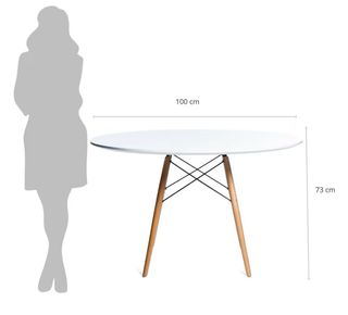 Mesa redonda blanca y 4 sillas