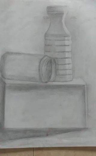 Dibujo a lápiz bodegón antiguo