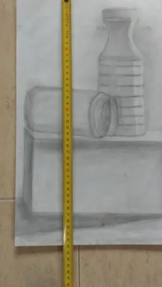 Dibujo a lápiz bodegón antiguo