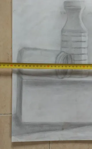 Dibujo a lápiz bodegón antiguo