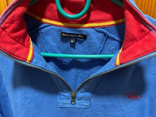 Sudadera Spagnol Azul y Roja Media Cremallera