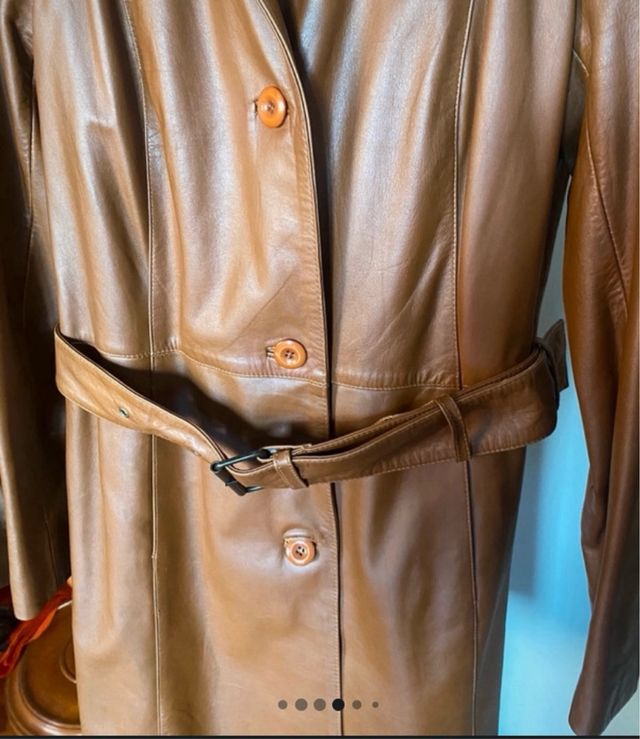 Abrigo de piel mujer camel