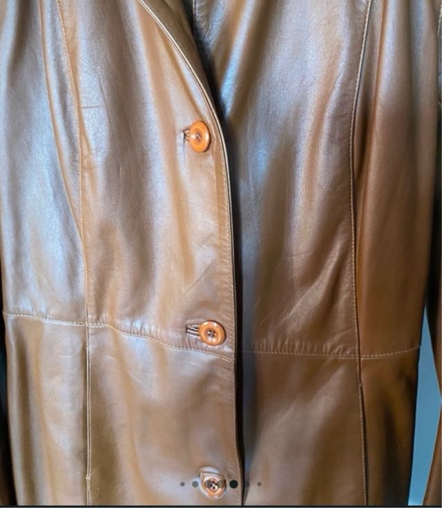 Abrigo de piel mujer camel