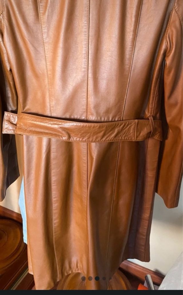 Abrigo de piel mujer camel