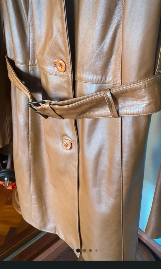 Abrigo de piel mujer camel