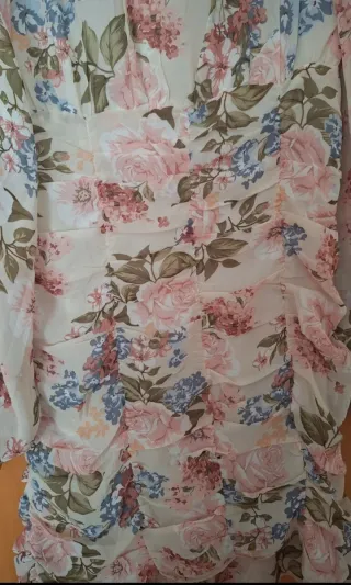 Vestido fiesta floral manga larga