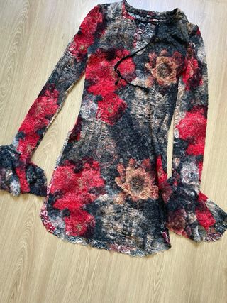 Vestido/Camiseta Gótico Encaje Floral XS/S