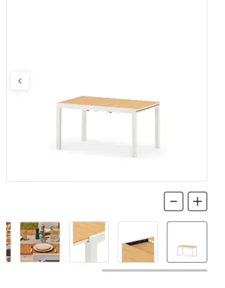 Mesa de terraza extensible madera y metal