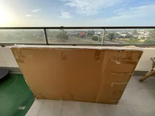 Mesa de terraza extensible madera y metal