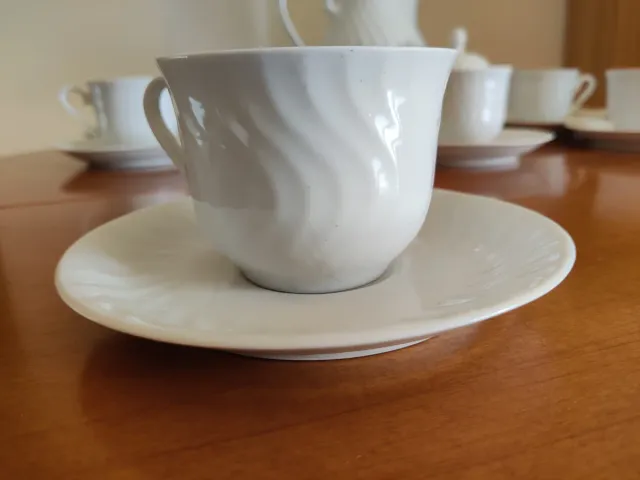 Juego de café de porcelana blanco