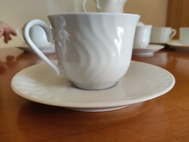 Juego de café de porcelana blanco