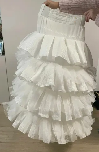 Cancán en pac fallera blanco. Medida 90