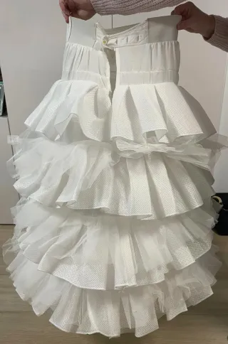 Cancán en pac fallera blanco. Medida 90