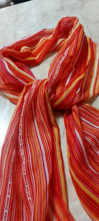 Foulard Cliven righe rosse e arancio