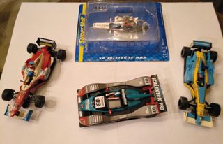 3 Coches Scalextric + 1 Carrocería F1