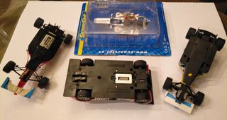 3 Coches Scalextric + 1 Carrocería F1