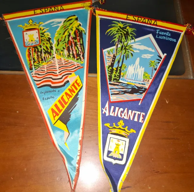 Banderines recuerdo Alicante España, pintado a man