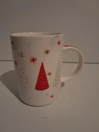 Tazza Natale Ceramica Bianca e Rossa