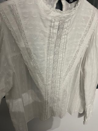 Camisa Zara Talla L Blanca