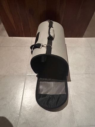 Trasportino per animali beige e nero