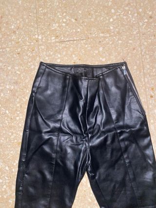 Pantalón cuero mujer negro