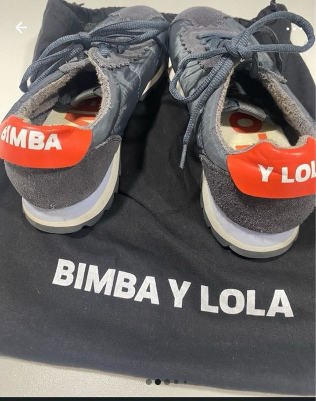 Zapatillas Bimba y Lola ante gris y naranja