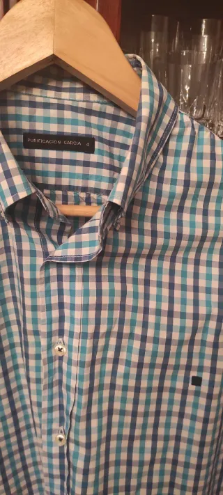 Camisa Purificación García cuadros azul T 4