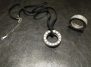 Colgante y Anillo tipo Bvlgari Plata