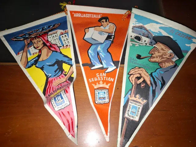 Lote 3 Banderines Recuerdo San Sebastián Donosti