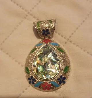 Colgante vintage multicolor con abalorio