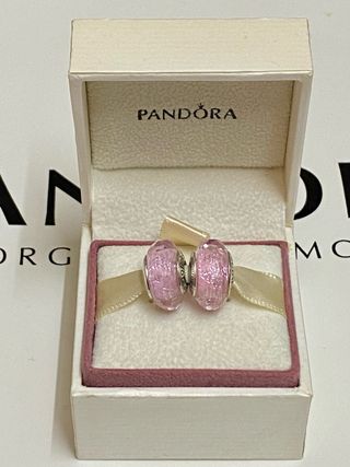 2 Muranos Pandora Facetados Rosa