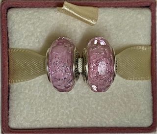 2 Muranos Pandora Facetados Rosa