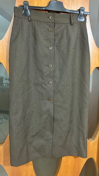 Gonna vintage longuette in lana vergine