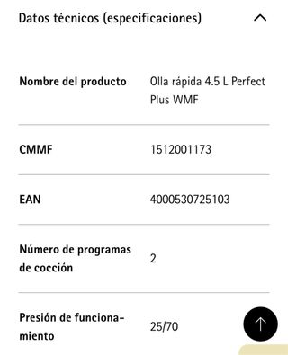 Olla express rápida WMF Perfect Plus 4.5L