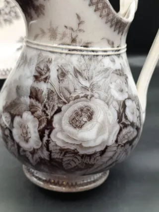 Jarra con plato Sarreguemines