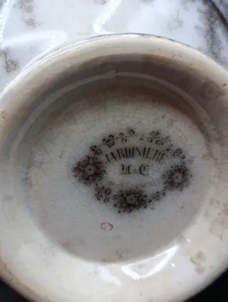 Jarra con plato Sarreguemines