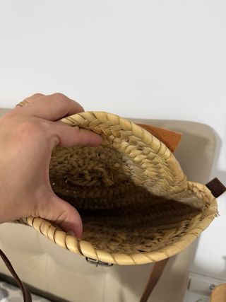 Bolso de mimbre piel bandolera