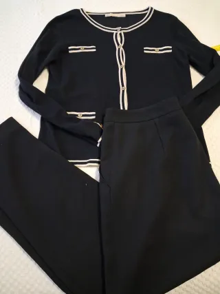 Conjunto Chaqueta y Pantalón Negro T L/44