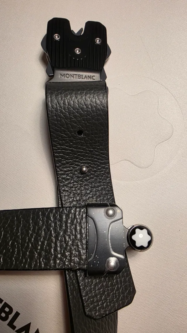 Cinturón Montblanc MLock 4810 Cuero Gris Oscuro