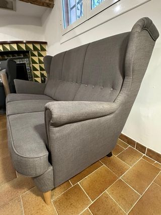 Divano vintage Strandmon 3 posti grigio Ikea