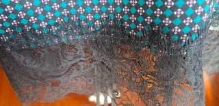 Abito Zara fantasia geometrica pizzo nero tg S