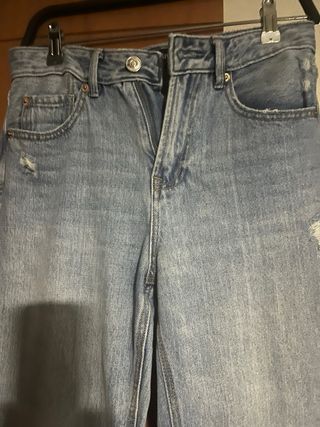 Pantalón vaquero ancho Stradivarius azul