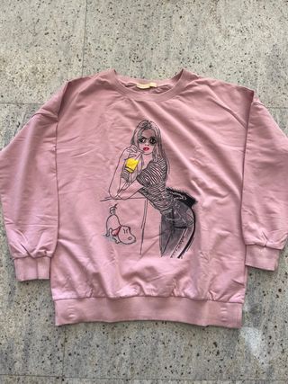 Felpa donna cotone garzato