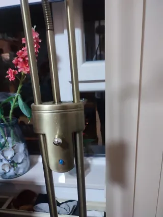 Lámpara de salón metal dorada y plateada